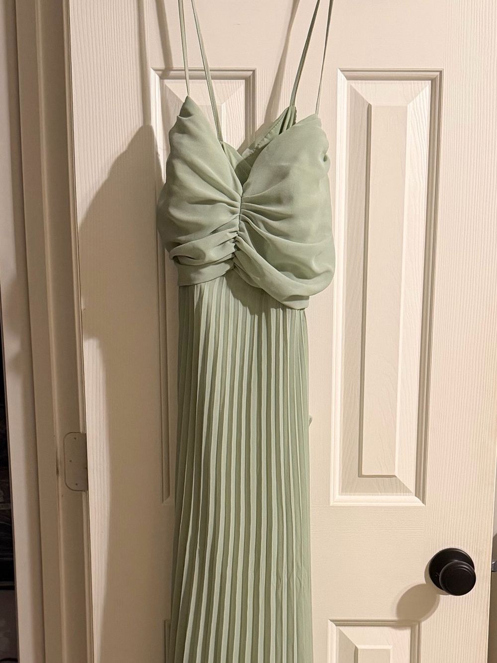 Sage Green Pleated Maxi Dress